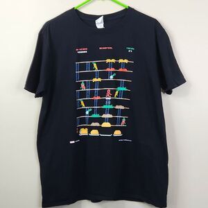 Gildan Deadpool NES Burger Time Mashup Short Sleeve Frontside Graphic Tee M